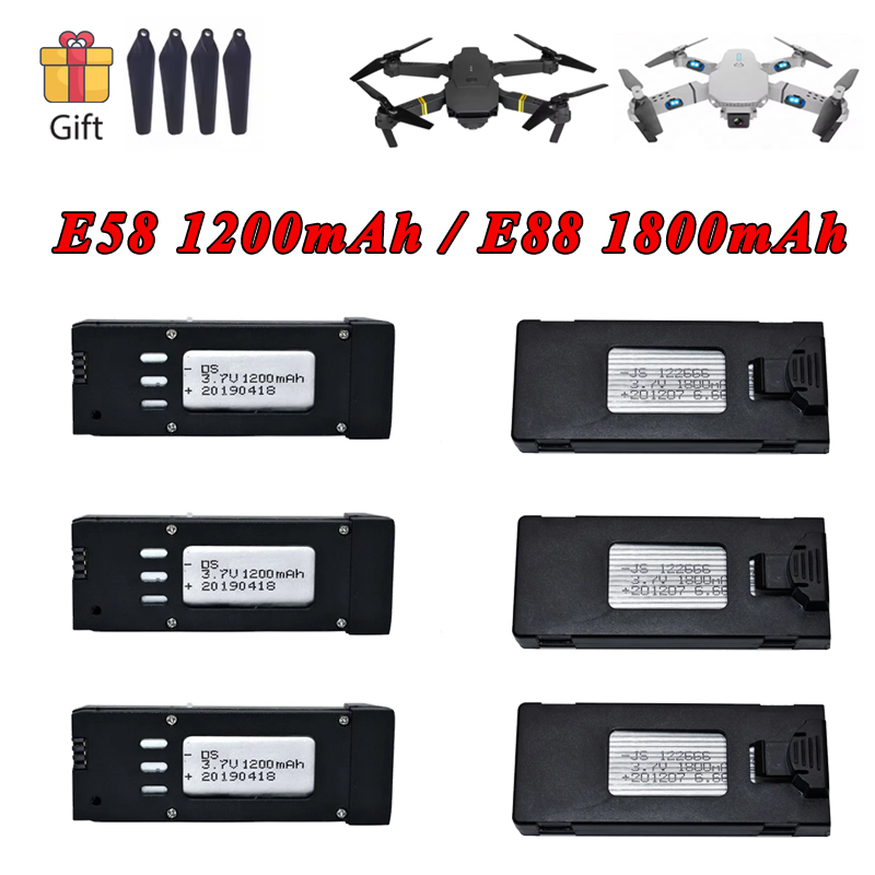 3.7V 1200mAh 1800mAh Lipo Batt - Eachine Drone E58 recensie en prijs